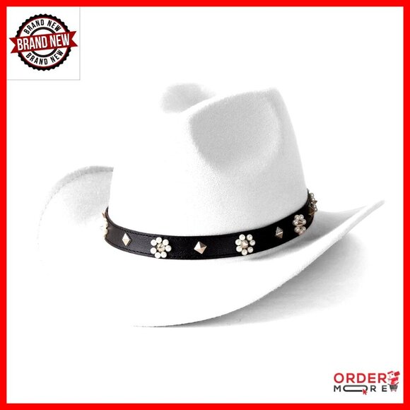 Adjustable Felt Cowboy Hat Wide Brim Western Outdoor Accessory main image 5